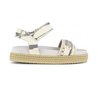 MOU Sandalo Rope sandal with back strap Metal stripes on White