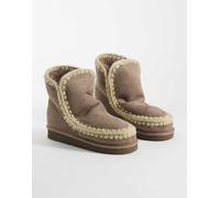 Mou stivali in suede foderati in montone grigio elefante 35