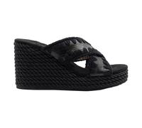 Mou - Zeppe sandali per donne Tessuto Corda - - Shoes - Donna - Nero - 36 EU