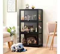 Moubhjd espositiva vetrina soggiorno vetrinetta espositiva vetrina espositiva per collezionismo Telaio in bambù naturale,sigillato e antipolvere, facile da installare e facile-Black(80×33×106cm)