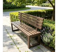 Moubhjd Panca da giardino per esterni, design resistente alle intemperie per parchi giochi, giardini e spazi pubblici,Taglia:120cm,Colore:Marrone