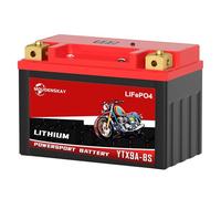 MOUDENSKAY Batteria al Litio per Moto 12V Batteria al Litio Powersports con BMS e indicatore 51.2WH 4Ah 400~450CCA YTX9A-BS LiFePO4,batteria di avviamento per moto,ATV,UTV,veicoli d'acqua, ecc