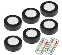 MOUJUCHI Luci Armadio,6PCS Luce a Batteria Lampada con con Telecomando Vetrine per Armadietto, Scale, Cucina, Corridoi, Camera