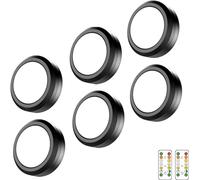 MOUJUCHI Luci LED a Batteria, 6 PCS Mini Luce Adesiva a Batteria Luce LED Sottopensile per Scale, Armadio, Sottopensile, Cucina, Corridoio, Camere per Bambini (Nero)