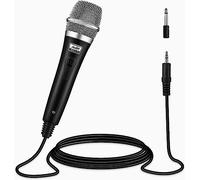 Moukey Microfono dinamico per karaoke per canto con cavo XLR da 13 ft, microfono portatile in metallo compatibile con macchina/altoparlante/amplificatore/mixer