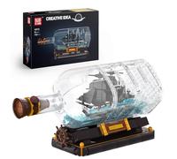 Mould King 10070 Nave pirata in bottiglia Mattoncini da costruzione Black Pearl Veliero Morsetto da costruzione Modello di nave da collezione per bambini dagli 8 anni in su (778 pezzi) (MK10070)