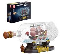 Mould King 10085 Nave pirata in bottiglia Blocchi da costruzione The Queen Revenge Barca a vela Blocchi da collezione modello nave regalo per bambini a partire da 8 anni (885 pezzi)