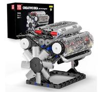 Mould King 10088 MOC Technology (V8) Kit di Blocco Cilindro in Linea del Motore a Benzina a Otto Cilindri, Kit di Bloccaggio della Tecnologia Compreso Motore e Scatola Batteria V8 Engine (535 PCS+)