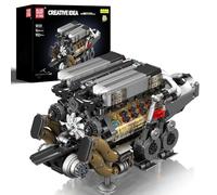 Mould King 10131 MOC Technology W16 - Kit di blocchi combinati per motori V8 con tecnologia a blocchi, contiene motore e vano batteria quattro turbocompressori (952 pezzi +)