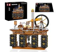 Mould King 10180 Motorized Steampunk Cube Clock Model Kit, App Controlled Retro Mechanical Gears Architecture Set, Collectible Vintage Timepiece Desktop Exhibition Display (3234 Pieces)