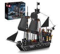 Mould King 10195 Black Pearl Pirate Ship Building Toy, 932 pezzi, kit di modellini, set creativo di navi pirata per bambini e adulti, compatibile con le principali marche, età 8+