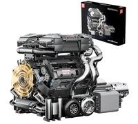 Mould King 10201 Kit Motore W16 Blocchi Di Costruzione Modello 16 Cilindri Include Scatola Della Batteria Blocchi Morsetto Motori Auto Engine Baustaz Compatibile con Altre Marche (2024 pezzi)