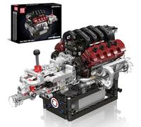 Mould King 10227 Mini kit modello motore V8, 787+ pezzi Motorizzato motore auto blocchi con cambio, struttura pistone funzionante e motore elettrico, modello di visualizzazione ingegneria meccanica
