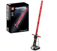 Mould King 10239 - Kit di costruzione a sciabola luminosa, 1168 pezzi, in scala 1:1, modello di spada luminosa con illuminazione a LED ricaricabile e espositore, sofisticato progetto di assemblaggio