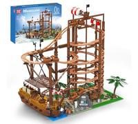 Mould King 11013 Technology Roller Coaster Building Kit, grandi montagne russe a doppia elica con motori Set di blocchi da costruzione, modello di sottobicchiere ad anello tecnico con morsetto per