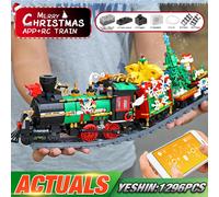 Mould King 12012 Christmas Building Block Il treno motorizzato per le vacanze invernali Modello di assemblaggio Decorazione Regalo del treno di Natale per bambini