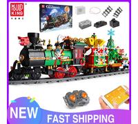 Mould King 12012 Christmas Building Block Il treno motorizzato per le vacanze invernali Modello di assemblaggio Decorazione Regalo del treno di Natale per bambini