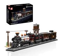 Mould King 12048 Western Train Model Kit for Adults, Creator Expert Retro Steam Locomotive Railway Construction Set, Collectible Vintage Track Vehicle Office Desktop Exhibition Display (2722 Pieces)