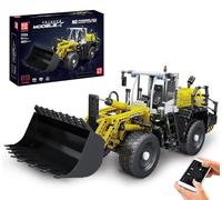Mould King 17026 Bulldozer pneumatico tecnico L550 Modello Building Blocks, telecomandato con motori, mattoni da costruzione motorizzati per caricatori idrostatici, giocattoli di ingegneria STEM per