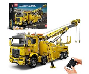 Mould King 17028 Giallo App Building Block Veicolo di salvataggio stradale 4883 Pezzi Versione dinamica di Grandi Costruzioni Modello di camion Blocchi di bloccaggio Kit di montaggio camion