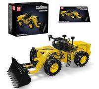 Mould King 17068 Heavy Wheel Loader Model Kit for Adults, Manual Pneumatic Pump Construction Vehicle Set, Collectible Earthmoving Crawler Office Desktop Exhibition Display (1028 Pieces)