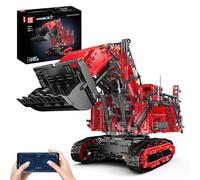 Mould King 17071 Gru escavatore per cingolato LTM 11200 con 6 motori, modello di gru telecomandato con app, kit di blocchi di bloccaggio per camion gru mobile (versione rossa)