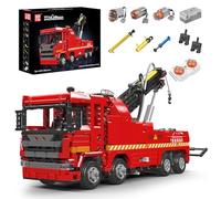 Mould King 19017 Kit di costruzione di camion di salvataggio pneumatico, oltre 1653 pezzi, modello di veicolo ingegneristico con funzioni ad aria, set di costruzione con telecomando per ragazzi