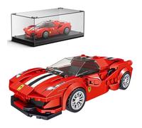 Mould King 27006 Technik Speed Champion - Set di mattoncini per auto da corsa F488 GTB, giocattolo da costruzione per auto con vetrina acrilica per modellini da collezione (329 pezzi)