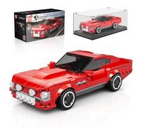 Mould King 27084 Technik Speed Champion - Blocchi di costruzione per auto da corsa, 1977 V8, giocattolo da costruzione con vetrina in acrilico, da collezione (365 pezzi)