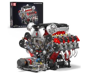 Mould King Kit modello motore V8 10130 che funziona, costruisci le tue auto Batteria a combustione/blocchi motore, giocattolo STEM regalo per adulti dai 14 anni in su, giocattoli di ingegneria per