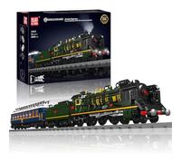 Mould King Technik Orient Express - Kit per locomotiva a vapore, tecnica telecomandata, con illuminazione a LED, per adulti dai 14 anni in su, 3898 pezzi