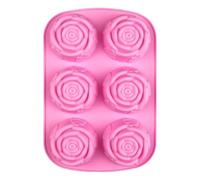 Moule à Glace Rose - Silicone 6 Cavités 25 x 16,5 x 3 cm | de cuisson floreale avec design antiadhésif flessibile, fabrication de bonbonbonbons, façonnage du chocolat | Fêtes de bar à whisky Cube