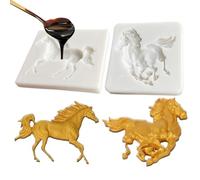 Moule En Silicone Pour Cheval - CÇhevaļ Poùr Çheval 2 Pièces | Ustensiles De Cuisson Flexibles Sans BPA - Forme D'étalon Détaillée, Idéale Рour Créer Des Créations Chocolat, Fondant Ou E N Résine