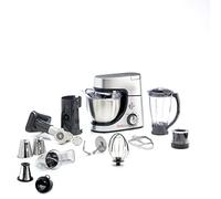 Moulinex 1100 W, kit pasticceria, frullatore, tagliaverdure con accessorio per macedonia, tritacarne, mini tritacarne, masterchef gourmet argento QA519D32