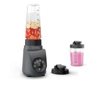 Moulinex Blend Up Essential, Mini Frullatore Salvaspazio, con 6 Programmi Automatici, App e Ricettario Digitale, Pulizia Automatica e Accessori Lavabili in Lavastoviglie, 800W, Grigio Scuro, LM1EHB