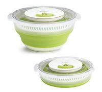 Moulinex Centrifuga per insalata retrattile, 4 l, verde | Centrifuga per insalata retrattile per un risparmio di spazio del 50% nella tua cucina, meccanismo a cordoncino senza sforzo