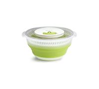 MOULINEX K2530104 Centrifuga per insalata retrattile da 4 litri, base antiscivolo, sistema di tiraggio con cordino, pulsante di arresto, verde/bianco