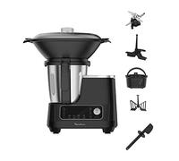Moulinex Click Chef HF4568 - Robot da cucina con funzione di cottura, 1400 Watt, 12 livelli di velocità, volume totale 3,6 litri, 28 funzioni, inclusi accessori e ricettario, colore: Nero