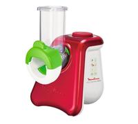 Moulinex DJ8115 - Tritatutto elettrico Fresh Express Max (260 W), 5 inserti a tamburo, funzione cubo bianco/rosso metallizzato, 14 cm x 27 cm x 19 cm (lunghezza x larghezza x altezza)