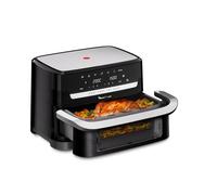 Moulinex Dual Easy Fry Flex Friggitrice ad Aria con Divisore, 2 Scomparti, FlexCook Technology, 2 resistenze superiori, Capacità fino a 9L/2,5kg, 8 Persone, 2700W, 7 Programmi, App My Moulinex, EZ9228