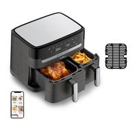 Moulinex Dual Easy Fry & Grill Friggitrice Ad Aria Con Doppio Cestello Cottura Sincronizzata Capacità 8.3L/2.2Kg Coal Grey