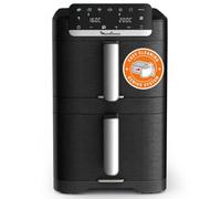 Moulinex Easy Fry Crispy Stack, Friggitrice ad Aria Verticale con Doppia Resistenza, Salvaspazio, Cottura ad Aria Uniforme e Croccante, Frontale Rimovibile, EZ7568F0