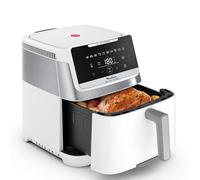 Moulinex Easy Fry Silence 7L, Friggitrice ad Aria Silenziosa XXL, Fino a 8 Persone, 10 Modalità, con Sistema Genius e Griglia di Cottura Regolabile, Colore Bianco, EZ8421