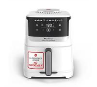 Moulinex Easy Fry Silence, Friggitrice ad Aria Silenziosa 5L/1.5kg per 6 Persone, 1670W, Sistema Easy Clean & Store, 10 Programmi, Touchscreen e Cestello Lavabile in Lavastoviglie, Bianca EZ5521