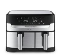 Moulinex Dual Easy Fry EZ905D20 friggitrice Doppia 8,3 L Indipendente 2450 W Friggitrice ad aria calda Nero, Acciaio inox