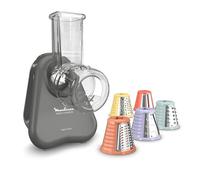 Moulinex Fresh Express, Tritaverdure Elettrico 4 in 1, Sistema per Servire Direttamente, Facile da Pulire e Riporre, Colore Grigio, DK855H