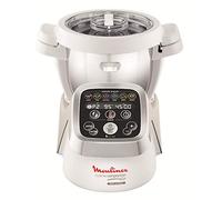 Moulinex HF802AA1 Cuisine Companion Robot da Cucina Multifunzione con 6 Programmi Automatici, 1550 watt, Bianco/Argento