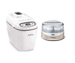 Moulinex OW6101 Home Bread Baguette Macchina del Pane con 16 Programmi Preimpostati, Capacità Extra fino a 1.5 kg,1650 W, 3 velocità & YG231E Yogurteo Yogurtiera con 7 Vasetti in Vetro da 160 ml