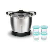Moulinex Padella Piccola + 4 Vasetti Per Alimenti Per L'infanzia + 20 Ricette Xf387e10