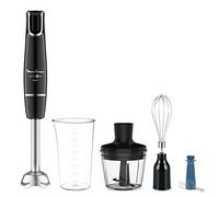 Moulinex Powelix Life, frullatore a immersione da 1000 W, lame Powelix, fino al 30% più veloce, nero, capacità 500 ml, tritatutto, misuratore, bacchette per ghiaccio, nero, DD9448